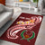 Pohnpei Personalised Area Rug - Pohnpei Seal Polynesian Patterns Plumeria Red - Polynesian Pride