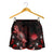 Marshall Islands Polynesian Women's Shorts - Turtle With Blooming Hibiscus Red - Polynesian Pride