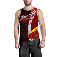 Tokelau Polynesian Custom Personalised Men's Tank Top - Coat Of Arm With Hibiscus - Polynesian Pride