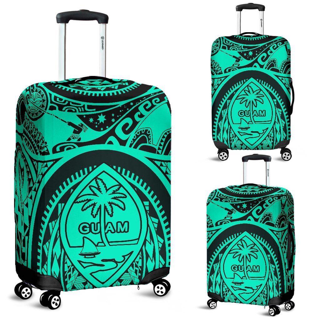 Polynesian Luggage Covers - Guam Flag, Seal with Maui Moana Tattoo - Polynesian Pride
