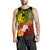 Tonga Custom Personalised Men's Tank Top - Humpback Whale with Tropical Flowers (Yellow) - Polynesian Pride