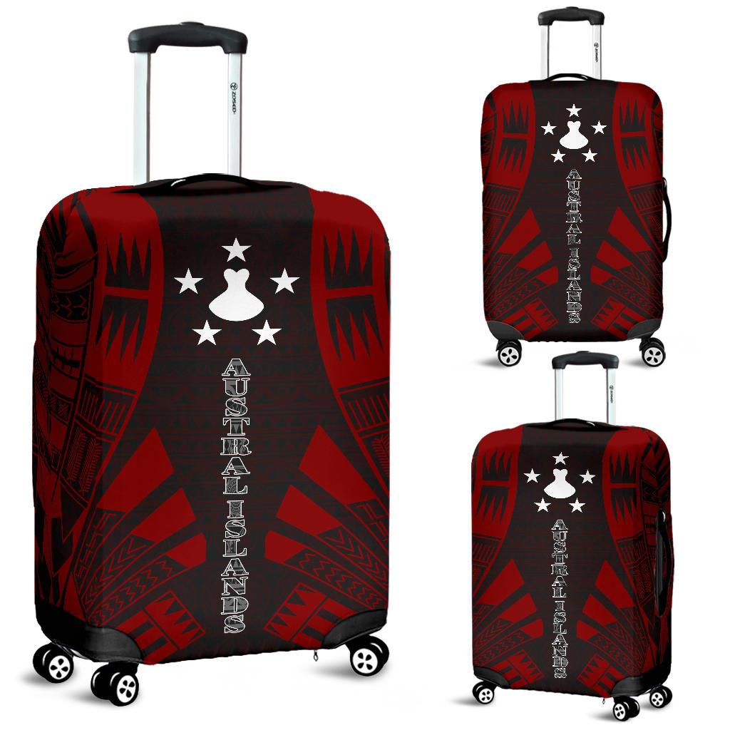 Austral Islands Luggage Cover - Polynesian Tattoo Red Red - Polynesian Pride