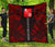 Wallis And Futuna Premium Quilt - Wallis And Futuna Coat Of Arms Polynesian Red Tattoo (Dark Red) Red - Polynesian Pride