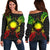 Marshall Islands Polynesian Shoulder Sweater Map Reggae Art - Polynesian Pride