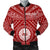 Tahiti Personalised Men's Bomber Jacket - Tahiti Seal In Polynesian Tattoo Style (Red) Red - Polynesian Pride