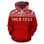 Guam Polynesian All Over Custom Hoodie Red Horizontal Style - Polynesian Pride