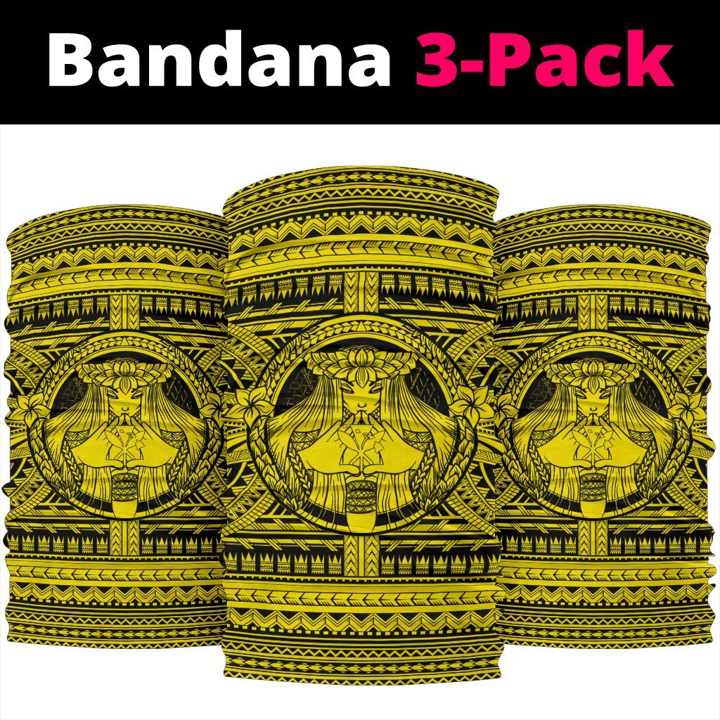 Hawaii Kanaka Pele Polynesian Bandana Circle Yellow One Size Yellow - Polynesian Pride