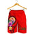 Tahiti Polynesian Men's Shorts - Floral With Seal Red - Polynesian Pride