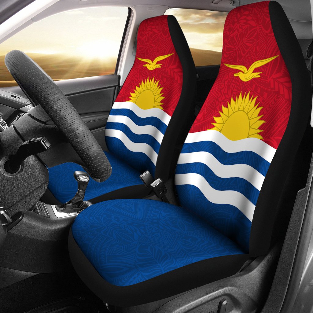 Kiribati Car Seat Covers - Kiribati Flag Micronesia Patterns Universal Fit Blue - Polynesian Pride