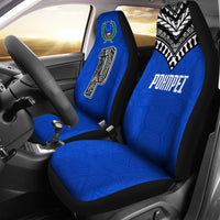 Pohnpei Car Seat Covers - Pohnpei Flag Micronesian Pattern Universal Fit Black - Polynesian Pride
