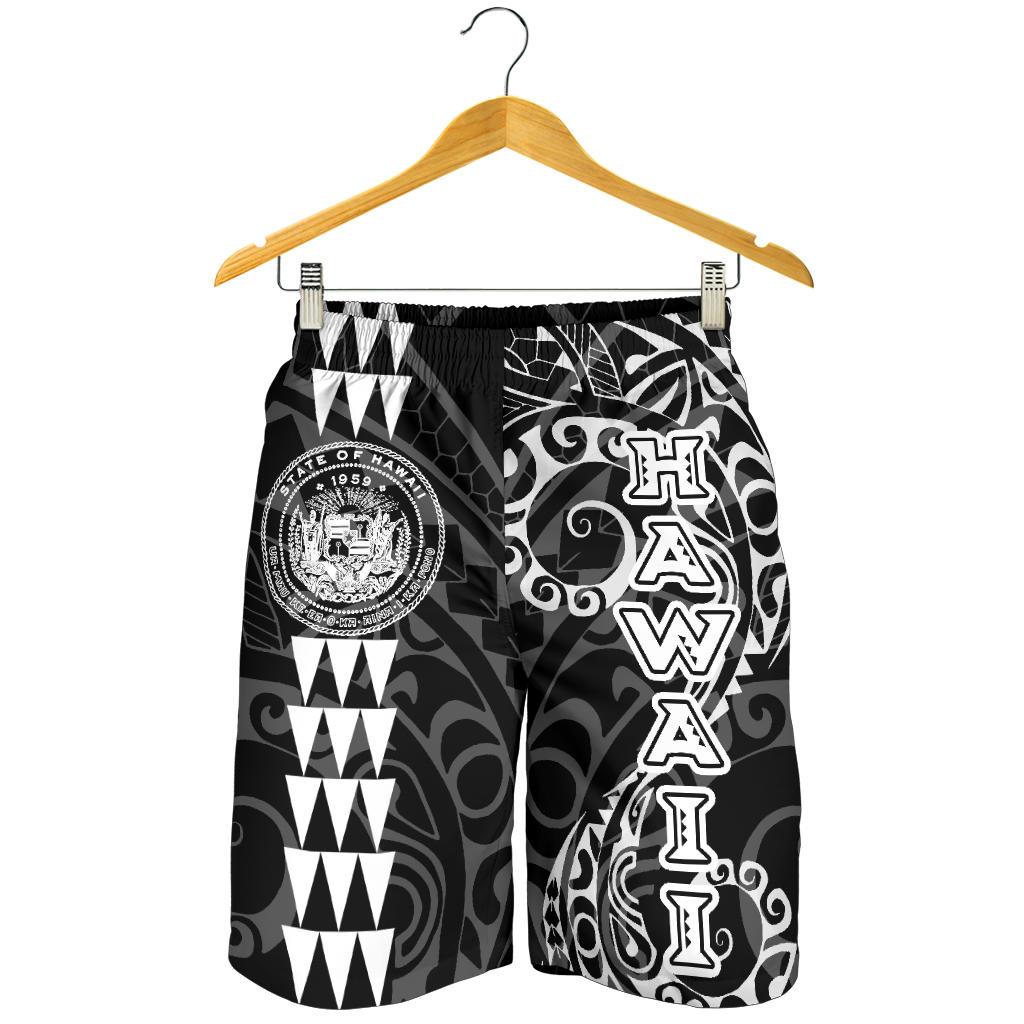 Hawaii Coat Of Arms Men's Shorts White - Polynesian Pride