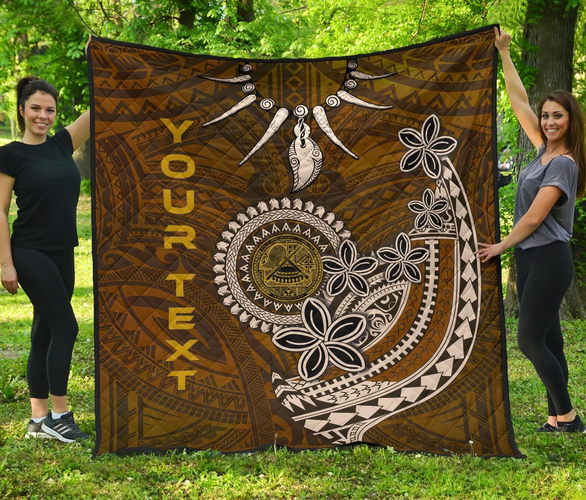 American Samoa Custom Personalised Premium Quilt - Polynesian Boar Tusk - Polynesian Pride