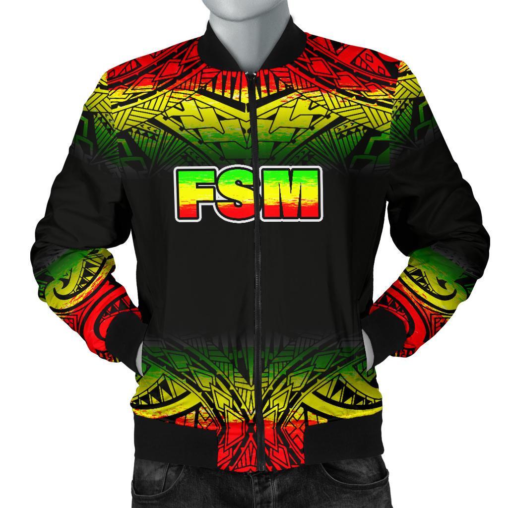 Federated States Of Micronesia Men's Bomber Jacket - Fog Reggae Style Reggae - Polynesian Pride