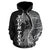 Papua New Guinea Polynesian Custom Zip up Hoodie Coconut Black - Polynesian Pride