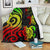 Fiji Polynesian Premium Blanket - Reggae Tentacle Turtle Crest White - Polynesian Pride