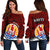 Tahiti Special Women's Off Shoulder Sweater Z2 Red - Polynesian Pride