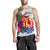 Tahiti Men's Tank Top Polynesian Hibiscus White Pattern - Polynesian Pride