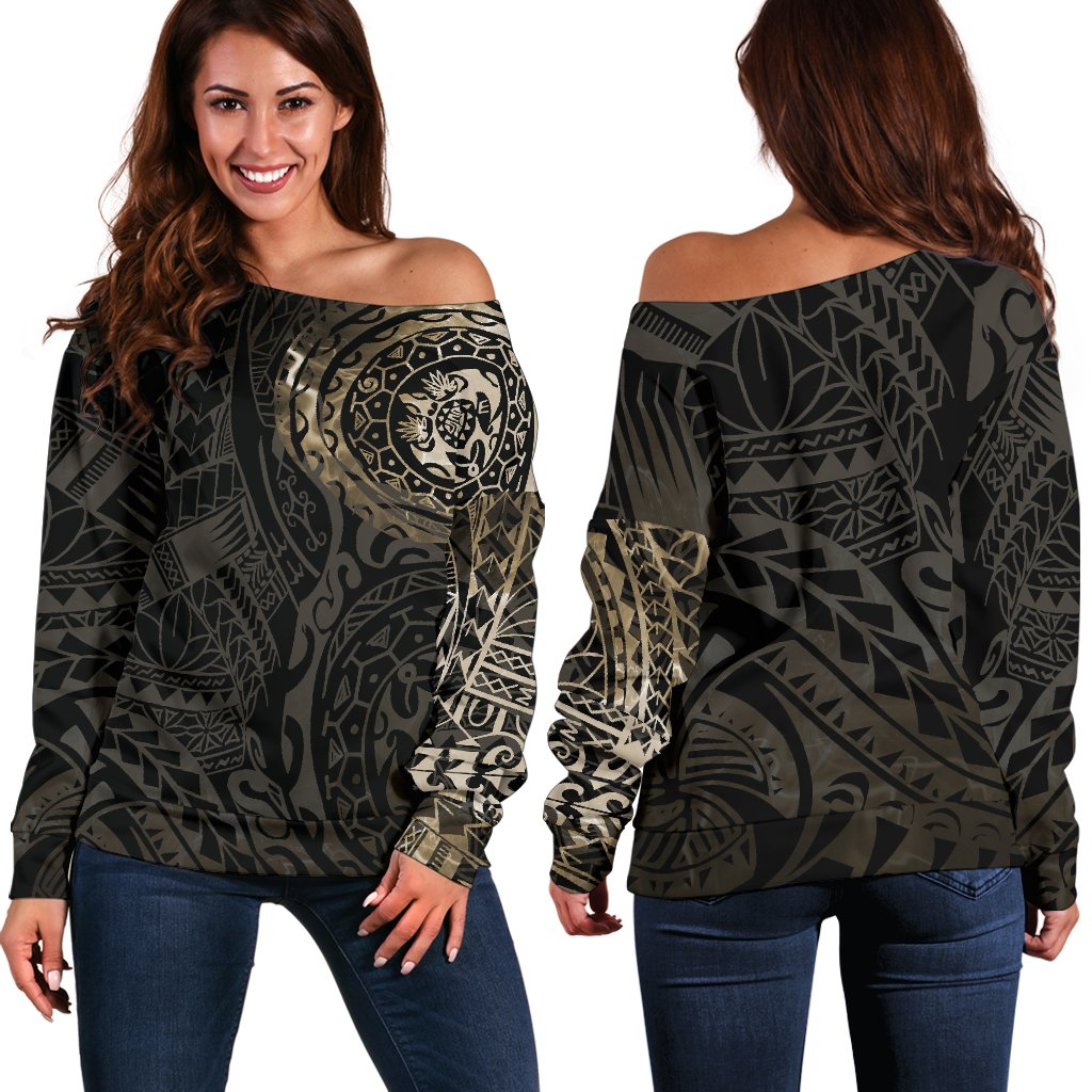 Polynesian Tattoo Style Off Shoulder Sweater New Version A7 Art - Polynesian Pride