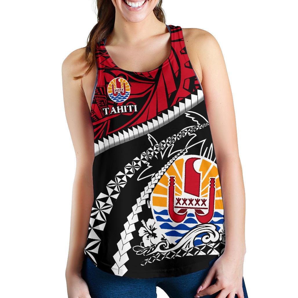 Tahiti French Polynesia Women Racerback Tank - Road To Hometown Red - Polynesian Pride