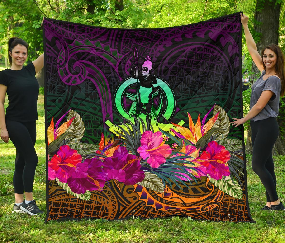 Vanuatu Premium Quilt - Summer Hibiscus - Polynesian Pride