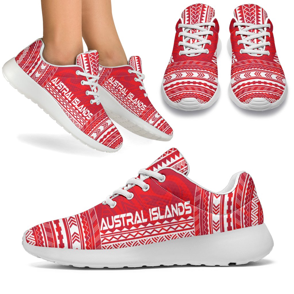 Austral Islands Sporty Sneakers - Polynesian Chief Flag Version White - Polynesian Pride