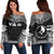 Yap Polynesian Chief Women's Off Shoulder Sweater - Black Version Black - Polynesian Pride