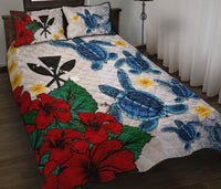 Kanaka Maoli (Hawaiian) Quilt Bed Set - Aloha Sea Turtles Hibiscus - Polynesian Pride