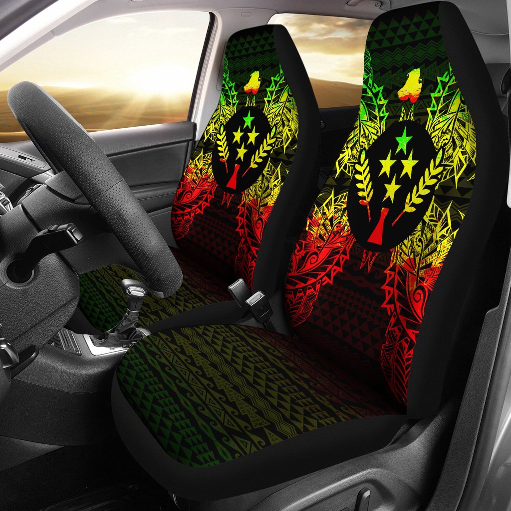 Kosrae Car Seat Cover - Kosrae Flag Map Reggae Universal Fit Reggae - Polynesian Pride