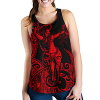 Polynesian Hawaii Women's Racerback Tank - Hula Girl Red - Polynesian Pride