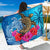 Hawaii Sea Turtle Hibiscus Coconut Tree Sarong Sarong One Size Blue - Polynesian Pride