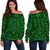 Polynesian Women's Off Shoulder Sweater 16 Green - Polynesian Pride