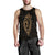 Hawaii Kakau Makau Fish Hook Kanaka Map Men's Tank Top Polynesian - Gold - Polynesian Pride