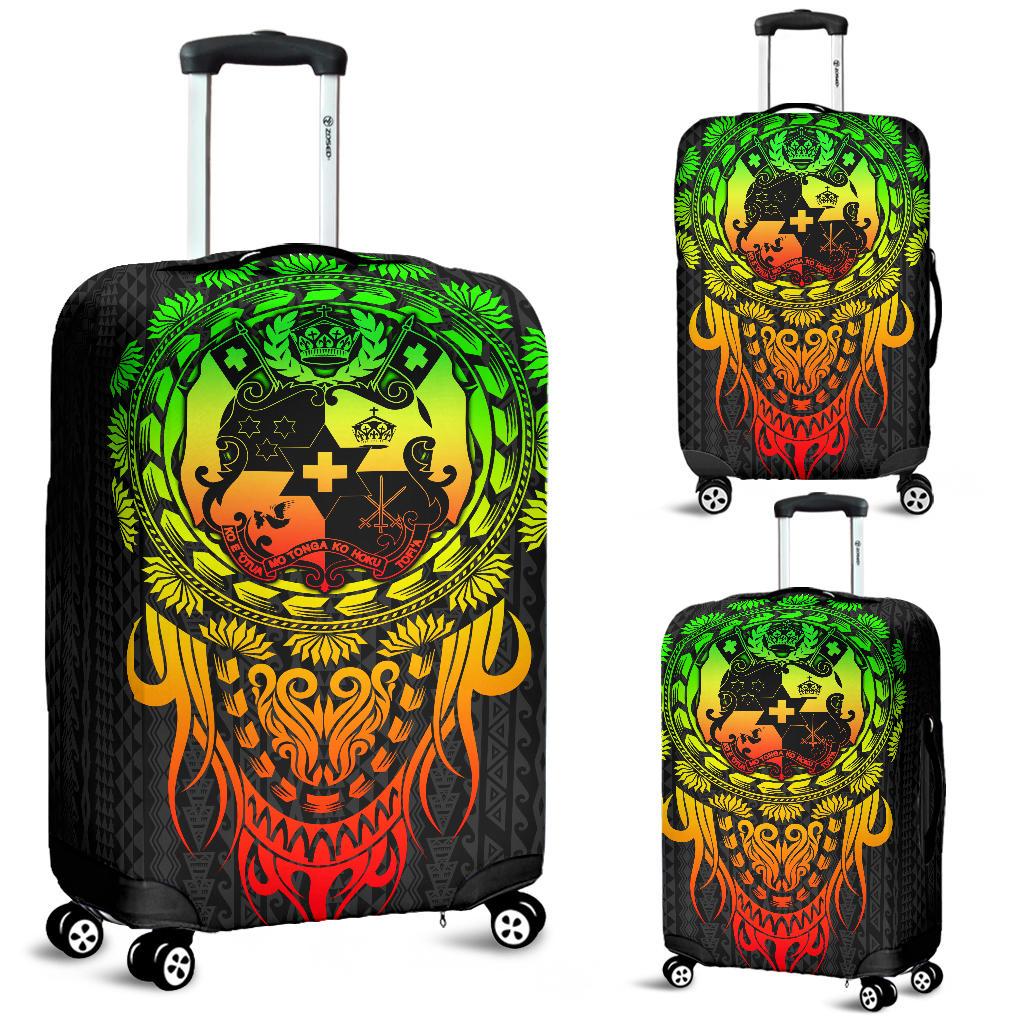 Tonga Polynesian Luggage Covers - Tattoo Pattern With Seal Reggae Reggae - Polynesian Pride