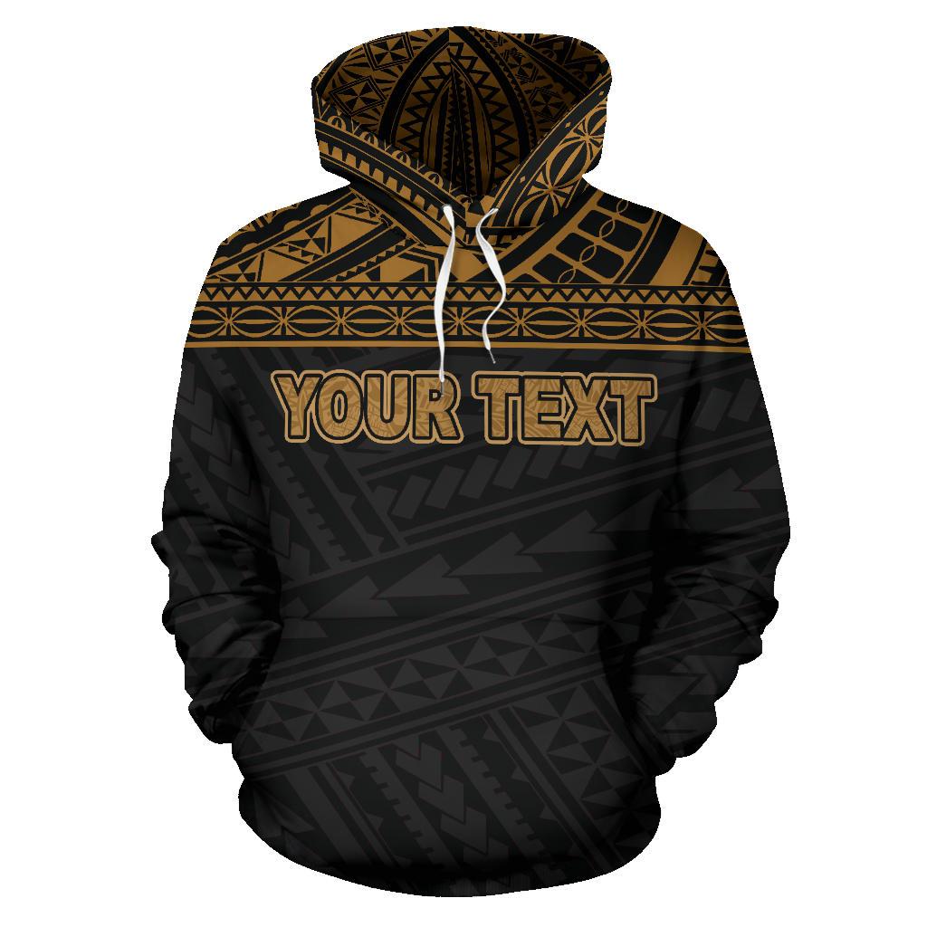 Poly All Over Custom Zip up Hoodie Polynesian Gold Version - Polynesian Pride