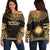 Marshall Islands Polynesian Chief Women's Off Shoulder Sweater - Gold Version Gold - Polynesian Pride