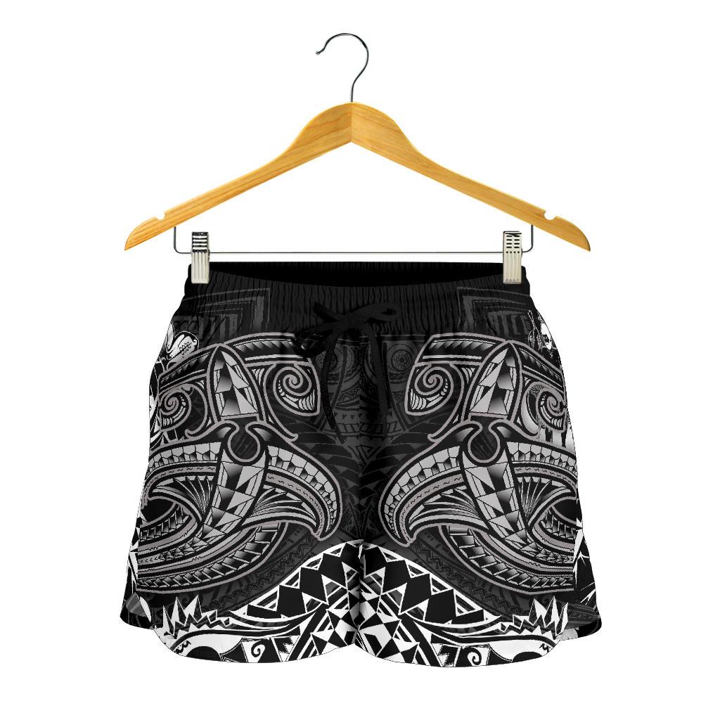 Vanuatu Polynesian Women's Shorts - White Shark Polynesian Tattoo - Polynesian Pride