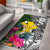 Hawaii Area Rug White - Turtle Plumeria Banana Leaf - Polynesian Pride