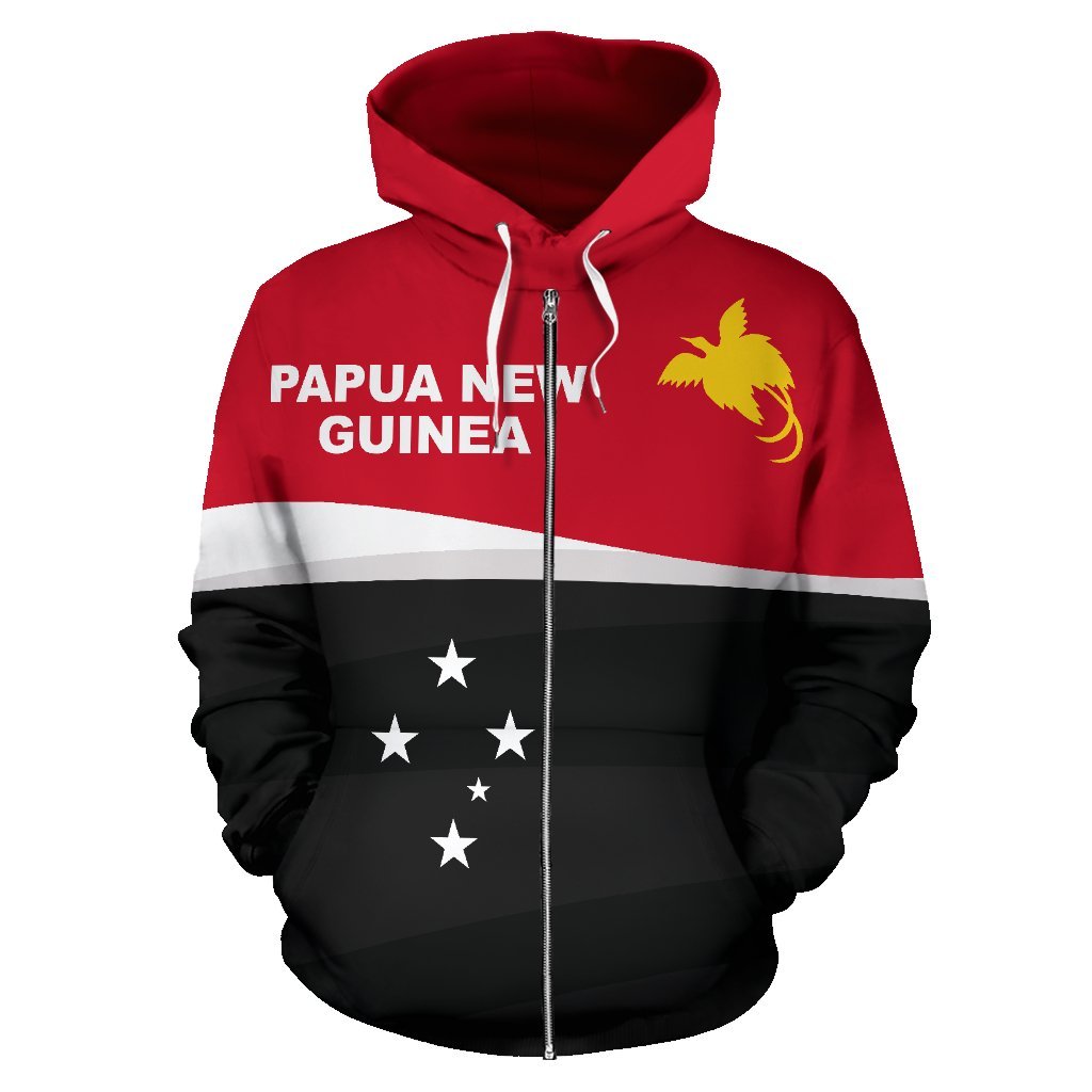 Papua New Guinea Zip up Hoodie Papua New Guinea Flag & Coat of Arms - Polynesian Pride