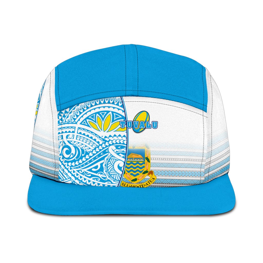 Tuvalu Rugby Hat Special 5 Panel Hat Universal Fit Blue - Polynesian Pride