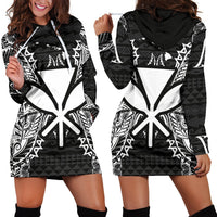 Hawaii Polynesian Hoodie Dress Map Black Black - Polynesian Pride
