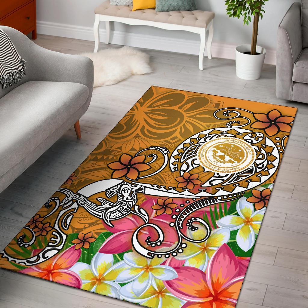 FSM Area Rug - Turtle Plumeria (Gold) Gold - Polynesian Pride