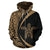 Hawaii Turtle Polynesian Zip up Hoodie Circle Style Golden Color - Polynesian Pride