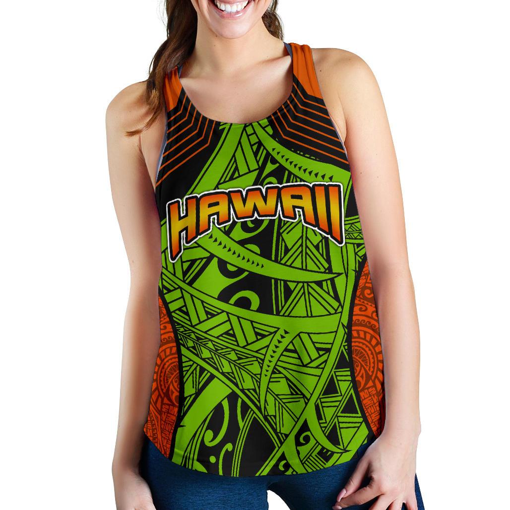 Polynesian Hawaii Women's Racerback Tank - Tribal Wave - Polynesian Pride