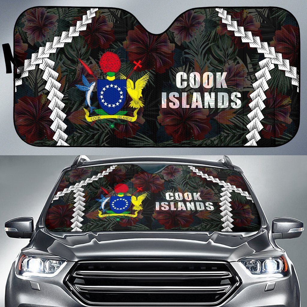 Cook Islands Auto Sun Shades - Chain Polynesian Auto Sun Shade Universal Fit BLACK - Polynesian Pride