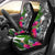 Marshall Islands Custom Personalised Car Seat Covers White - Turtle Plumeria Banana Leaf Universal Fit White - Polynesian Pride