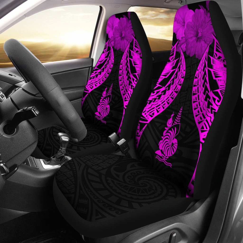 New Caledonia Polynesian Car Seat Covers Pride Seal And Hibiscus Pink Universal Fit Pink - Polynesian Pride