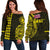 Hawaii Kanaka Polynesian Women's Off Shoulder Sweater - Yellow Yellow - Polynesian Pride