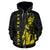 Polynesian Kakau Warrior Helmet Hawaii Custom Zip Hoodie Yellow - Polynesian Pride