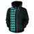 Polynesian Kakau Hammerhead Shark Map of Hawaii Zip Hoodie Turquoise - Polynesian Pride