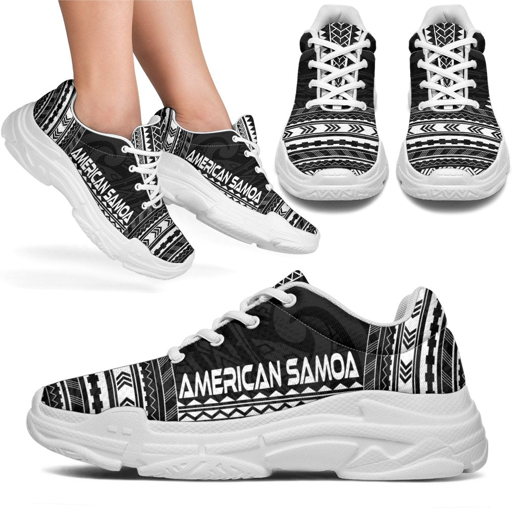 American Samoa Chunky Sneakers - Polynesian Chief Black Version - Polynesian Pride